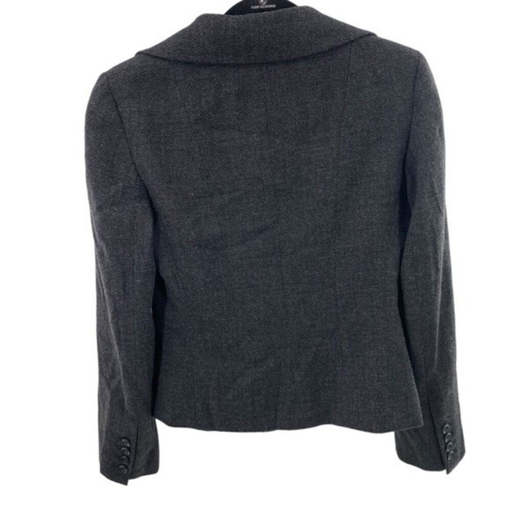 Ann Taylor Womens 0 Charcoal Tweed Blazer Wool Blend - Picture 6 of 8